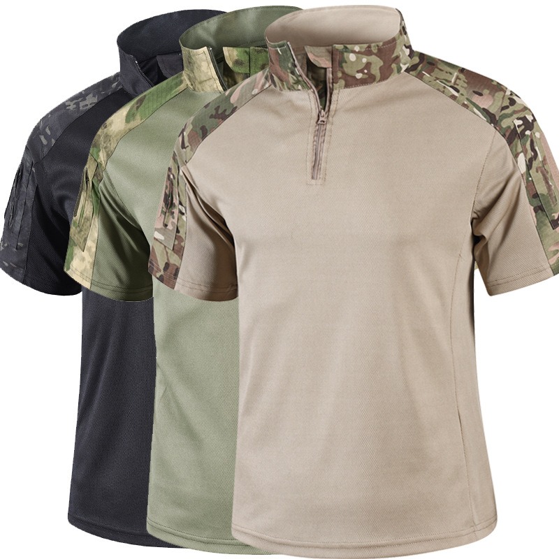 Outdoor Hunting T Shirts - Herren Sommer Camo Taktisches Hemd Kurzarm