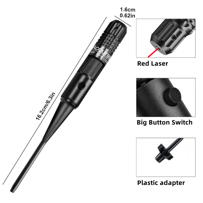 Laser Boresighter Kit - Taktisches Universal-Rot-Grün-Laser-Bore-Sight-Kit 12 Adapter.177.22 auf 12GA