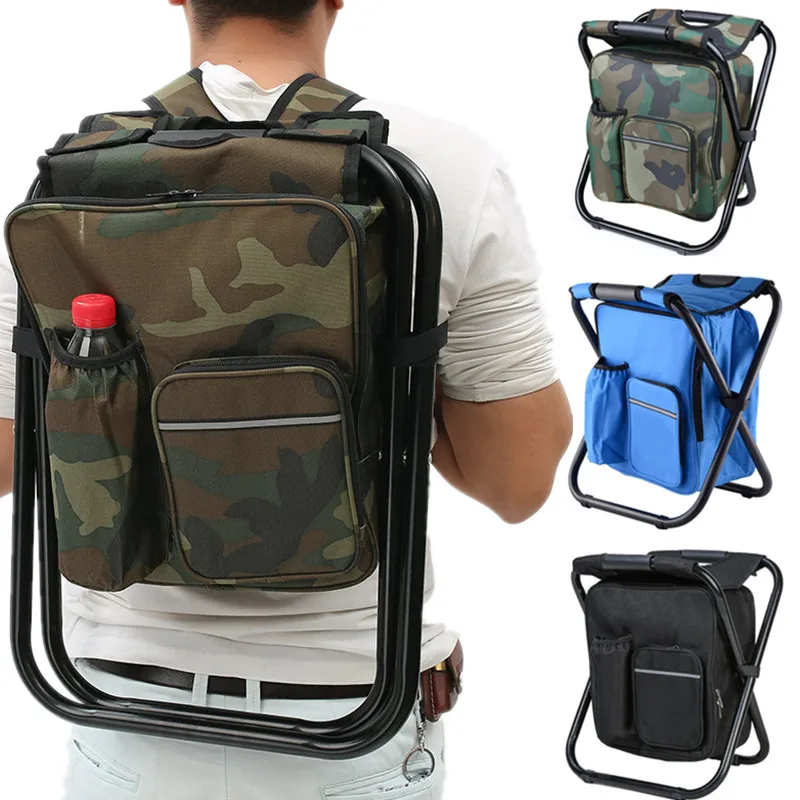 Outdoor Hunting Chair - 2-in-1 klappbarer Angelstuhl, Tasche, Angelrucksack, Stühle,