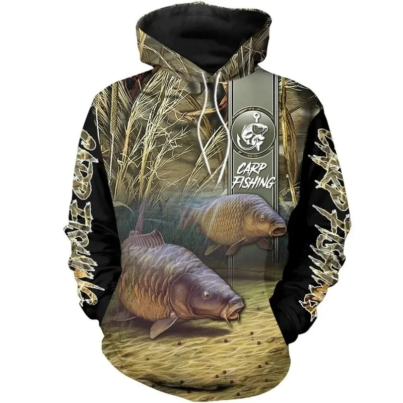 Neuer 3D-Druck Karpfen-Angelmo – Outdoor Hunting Hoodie Bewertung und Preis