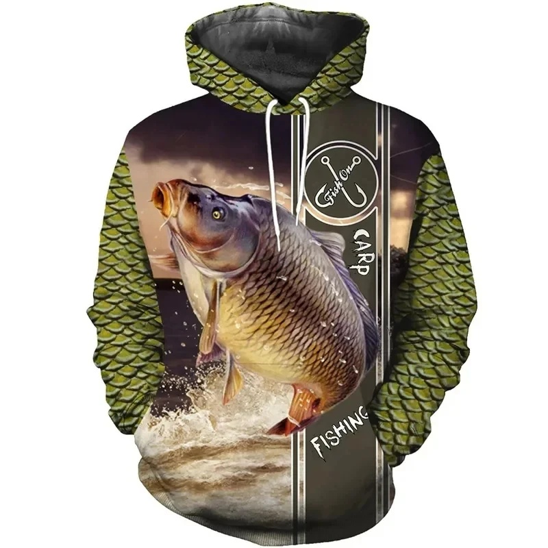 Neuer 3D-Druck Karpfen-Angelmo – Outdoor Hunting Hoodie Bewertung und Preis